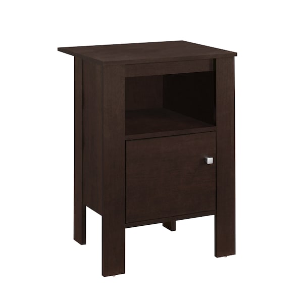 Accent Table - Espresso Night Stand With Storage